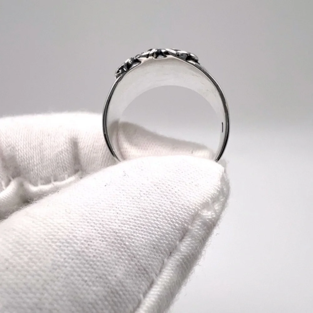 .925 Sterling Silver Roses Ring